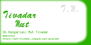 tivadar mut business card